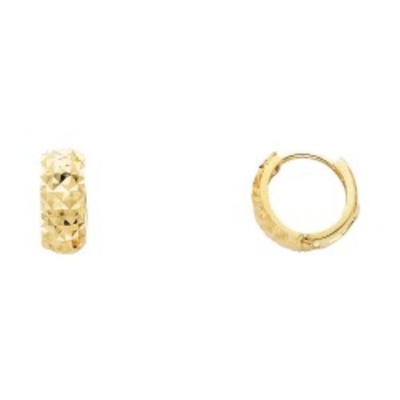 14K Yellow Gold 5mm 7mm Hoop Earrings